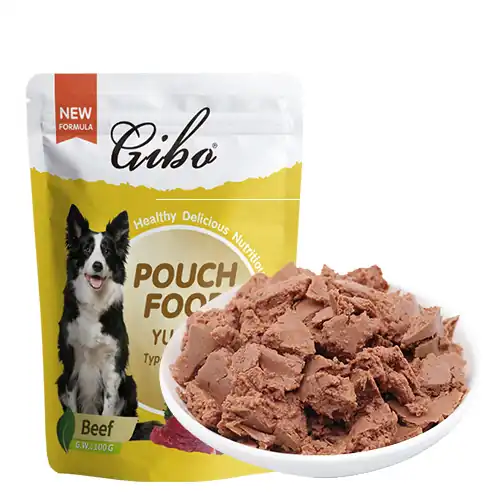 Beef Flavor Dog Pouch Food