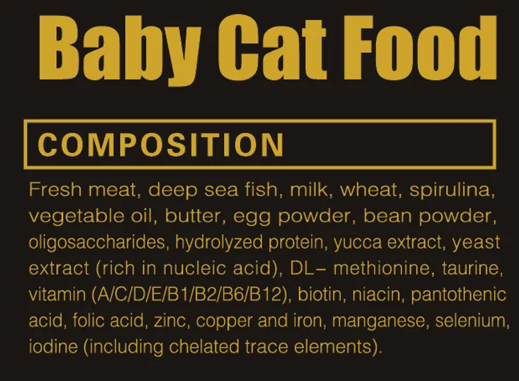 Kitten Food 12lb Ingredient and Composition